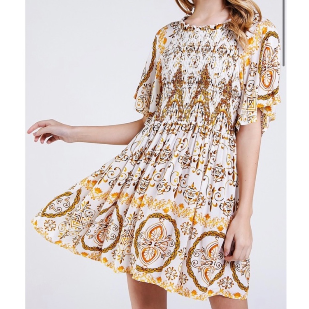 Yellow Paisley Tunic Dress